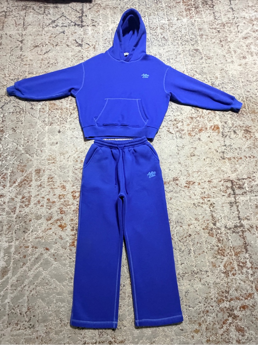 Aelfric Eden Baggy Hoodie sweatpants Set size XS blue - Picture 3 of 15